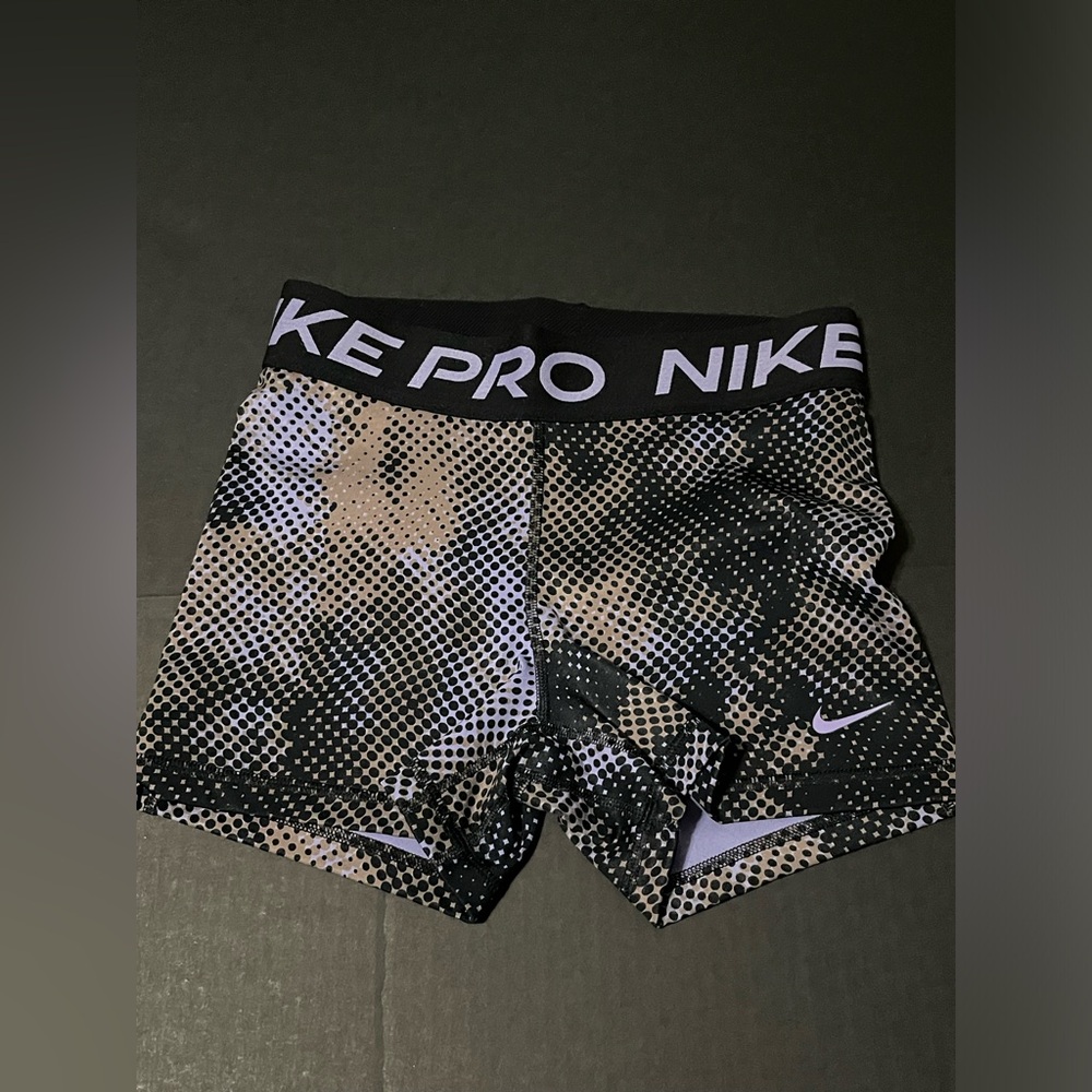 Nike Pro women’s spandex, shorts, black and purple